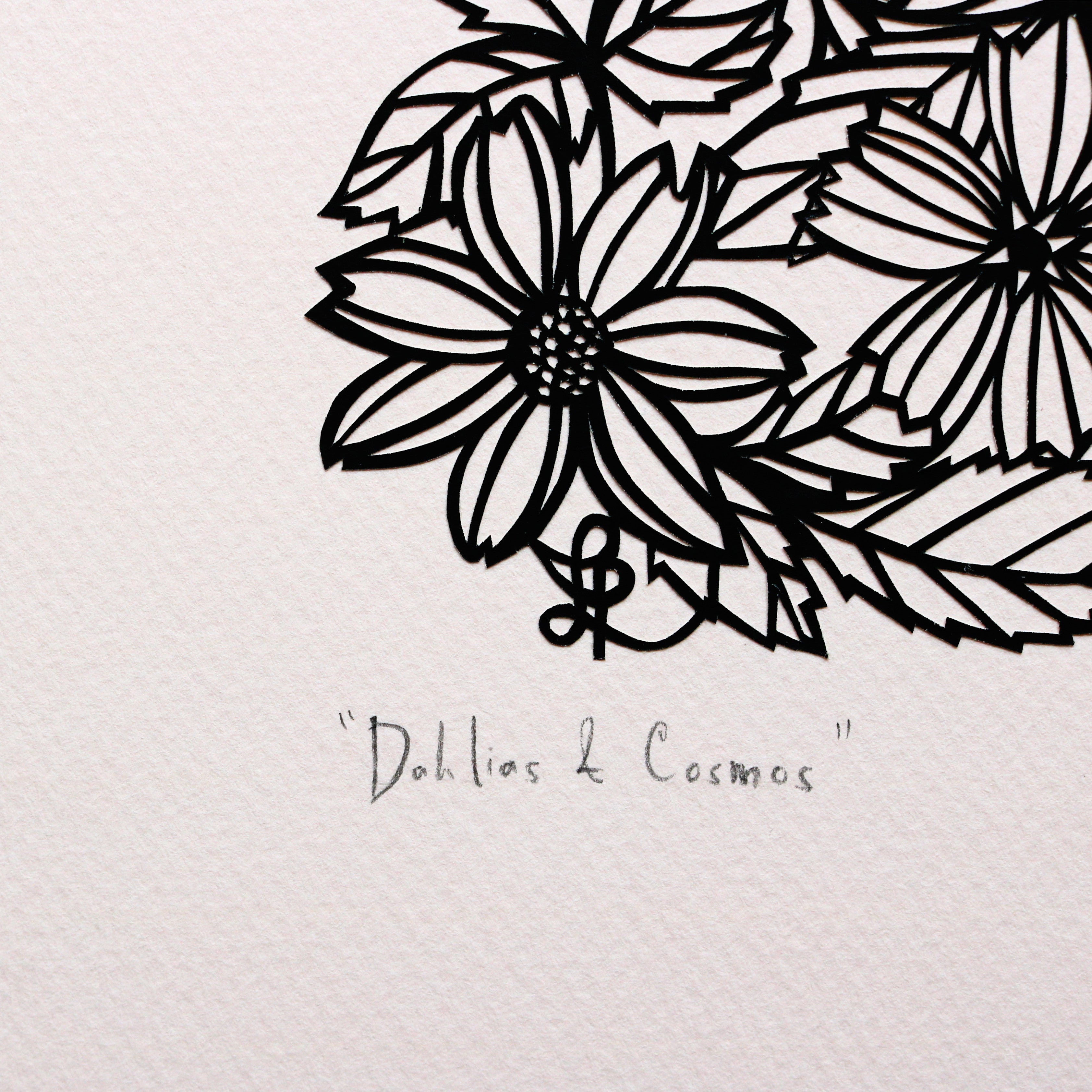 Dahlias & Cosmos | Original Papercut