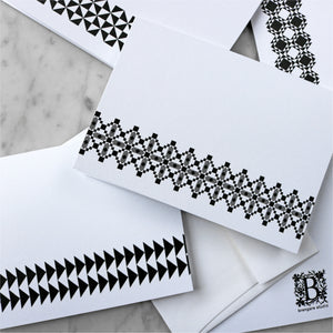 Black and White Quilt Blocks | Blank Greeting Card - Assorted Set of 8