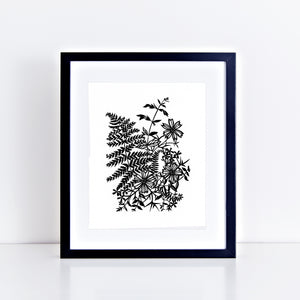 "Fern & Flowers" | Archival Art Print