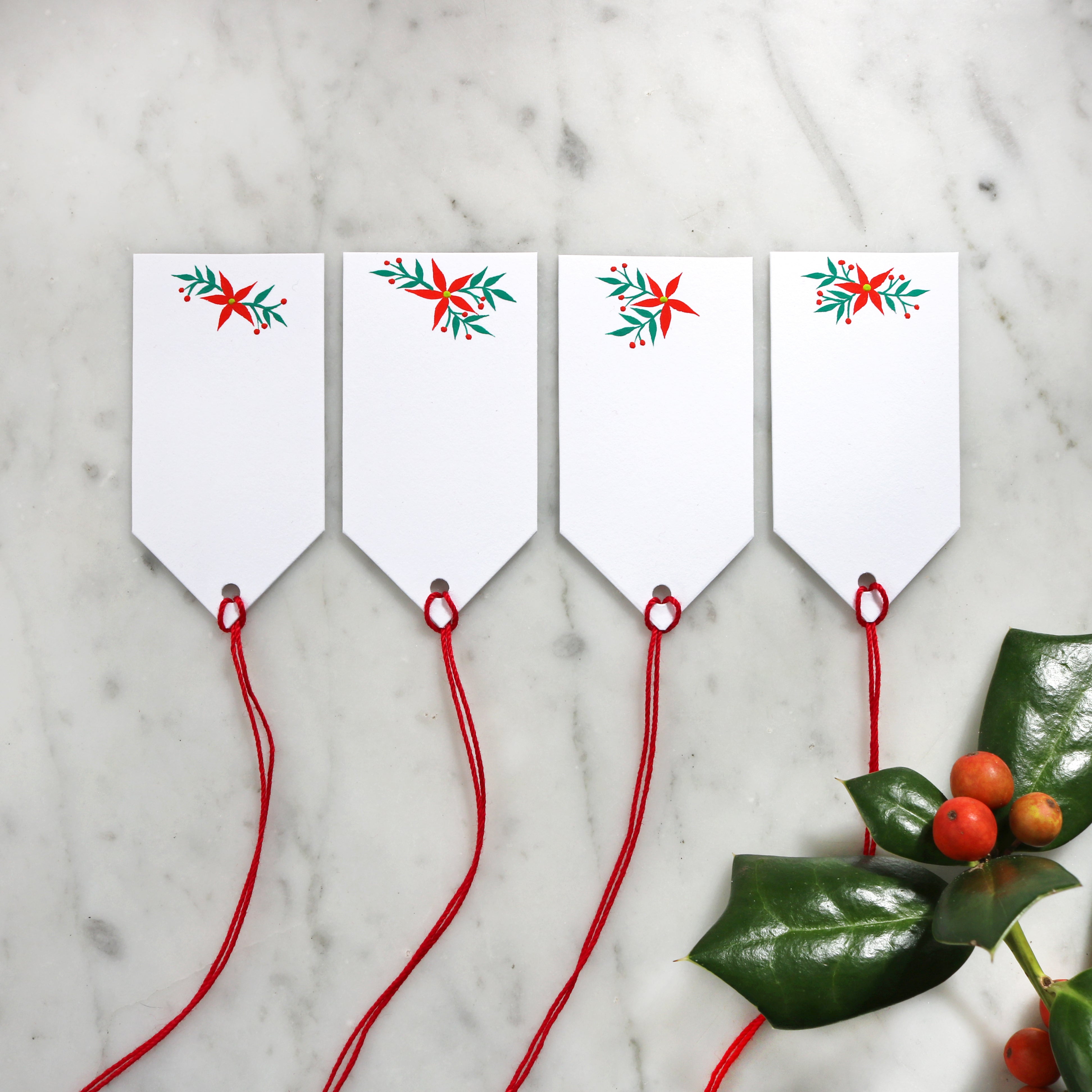 Hand-Painted Flowers | Assorted Blank Gift Tag Set