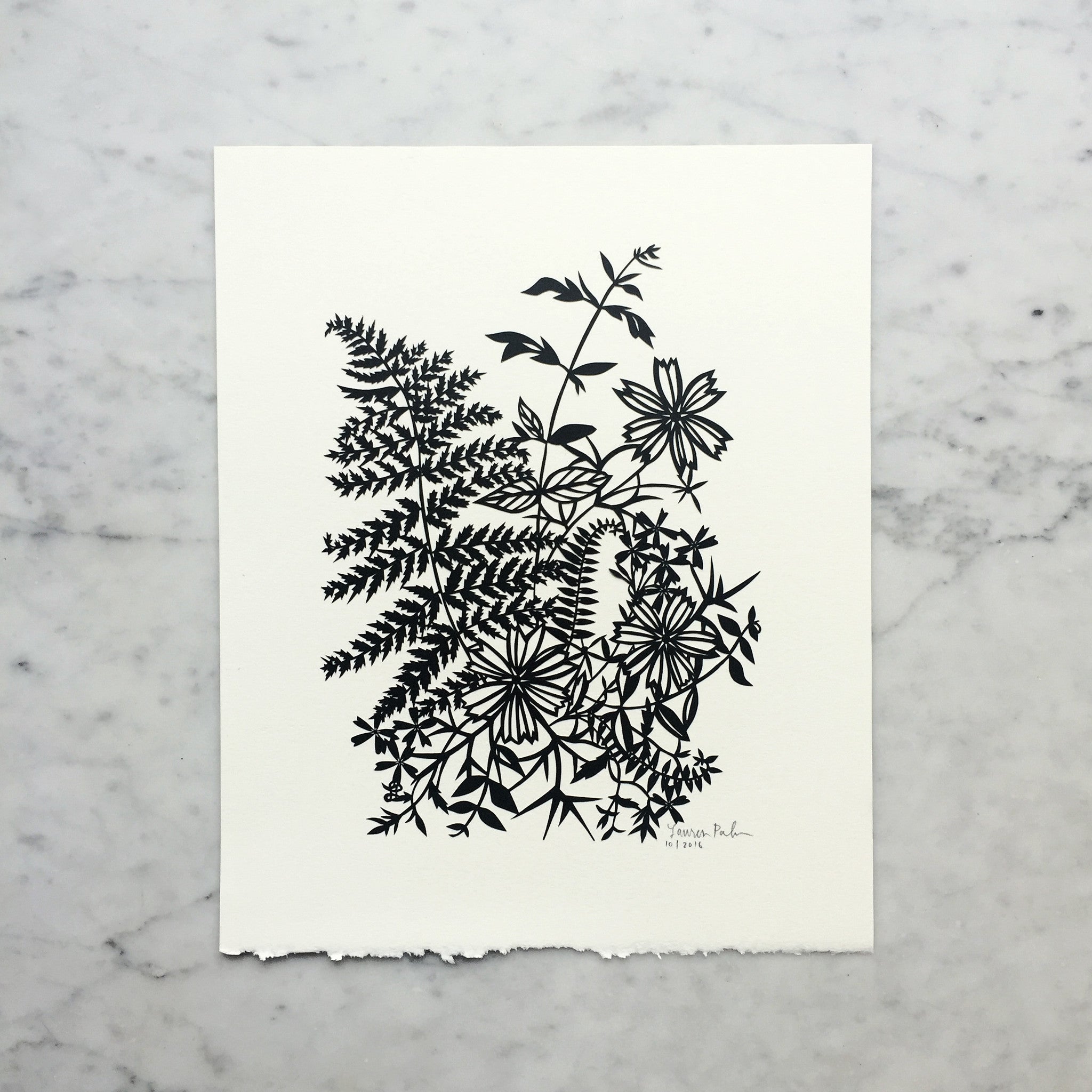 Fern & Flowers | Original Papercut