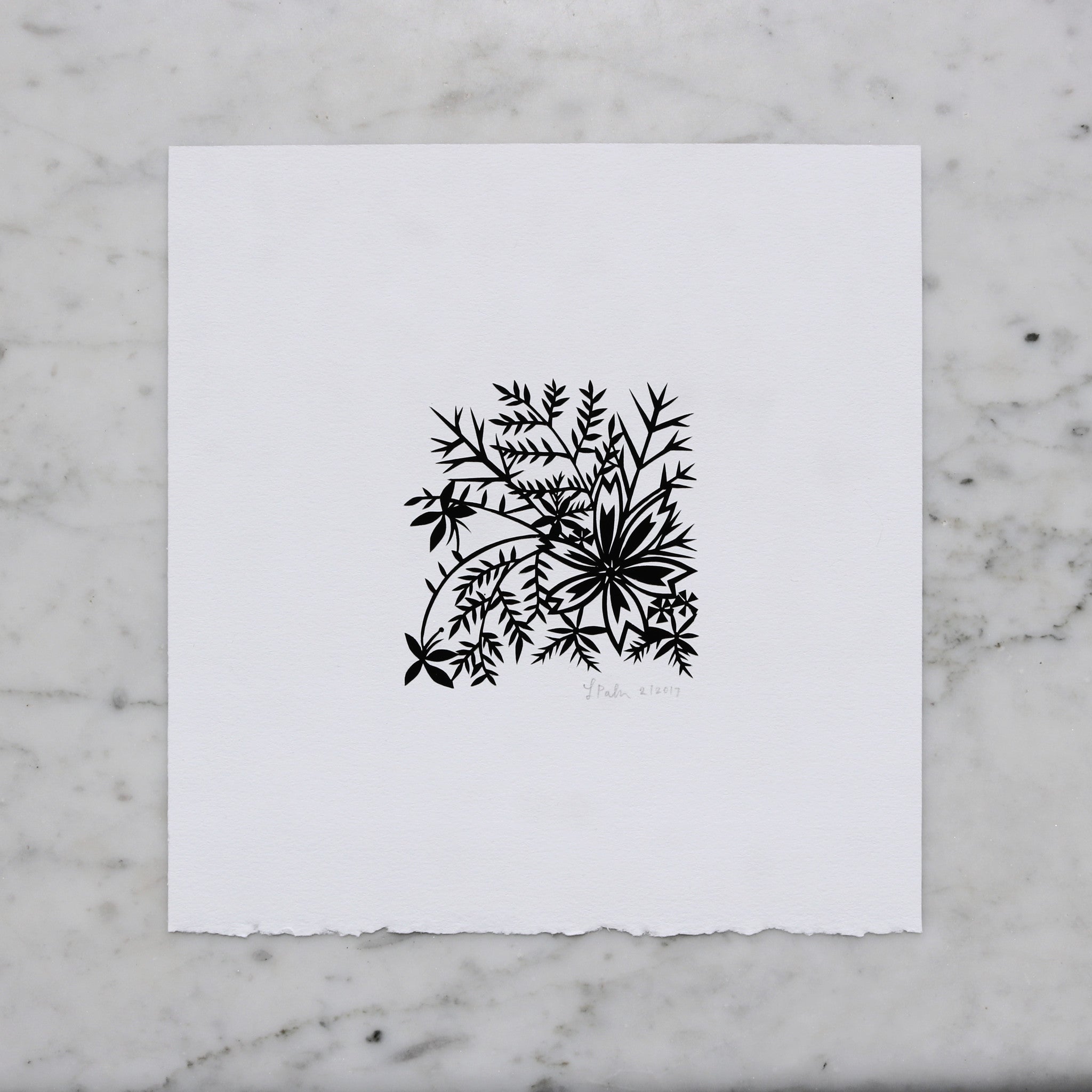 Black and White Floral | Original Papercut Artwork