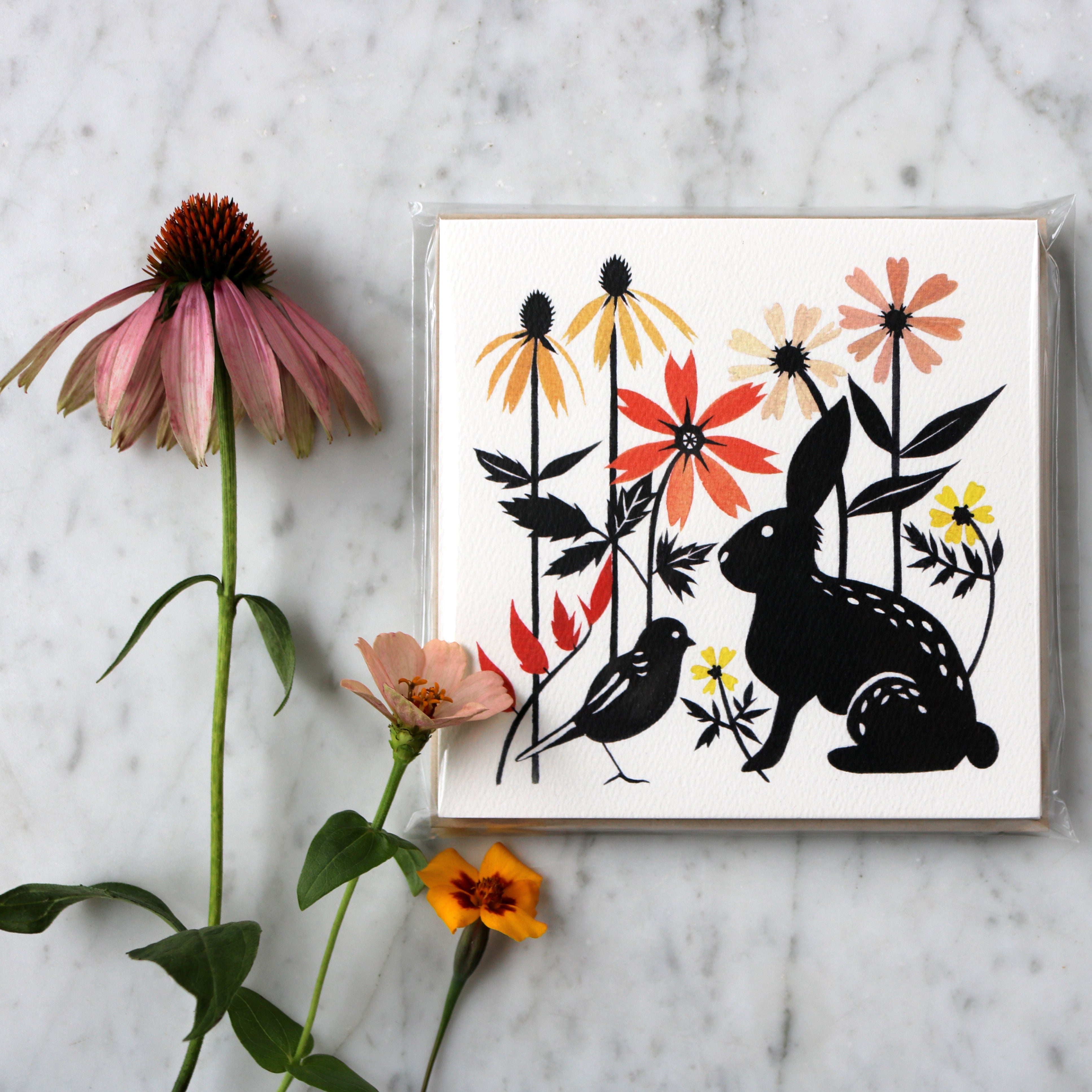 Whimsical Garden | Assorted Blank Greeting Card Set - 8 Cards