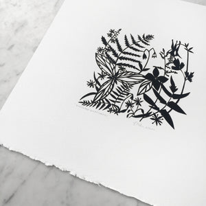 Woodland Wildflowers | Original Papercut Artwork