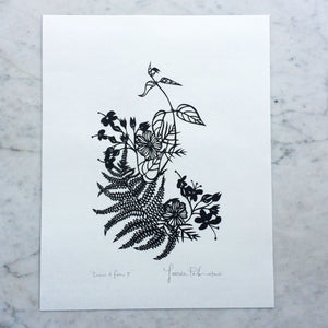 Cosmos & Ferns II | Original Papercut