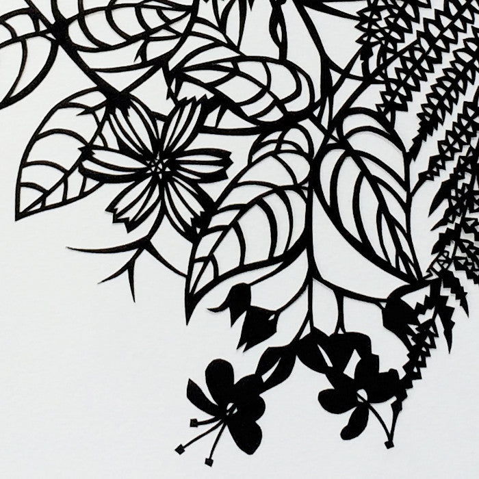 Cosmos & Ferns I | Original Papercut